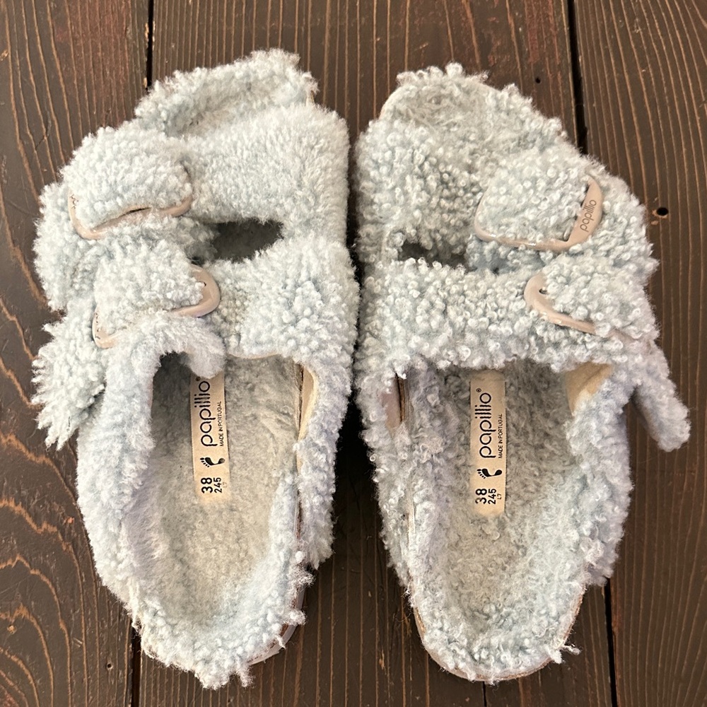Papillio by Birkenstock | Arizona Big Buckle Sherling Sandal | Size 38